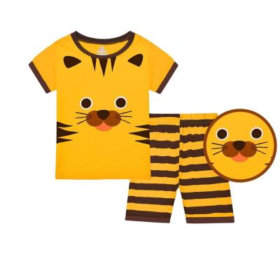 China CALUBY Factory Wholesale Short Sleeve 100% Cotton Children Pajamas Kids Pajamas Boys and Girls Shorts Pajamas 3-8Y Suit for sale