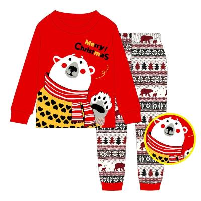 China Wholesale Christmas Children's Pajamas Children's Pajamas Girls and Boys Styles Breathable Pure Cotton Material 3-8y for sale