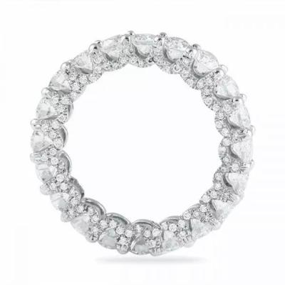 China TRENDY Round Cut High Quality Ladies Sterling Silver Rings Handmade Eternity Ring for sale