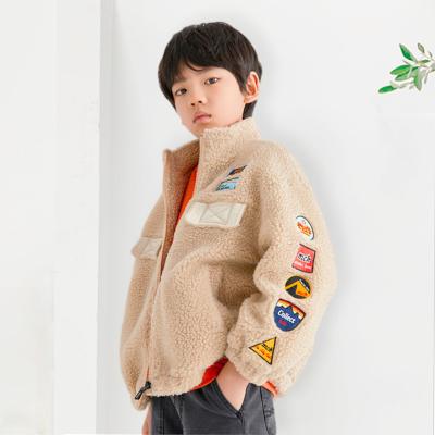 China Warm Winter Anti-wrinkle O-neck Long Sleeves Fleece Boy Jacket Kids Yellow Dress Coat Boy for sale