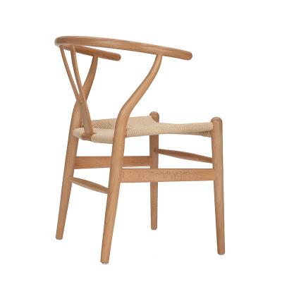 China Modern Samples Available Natural Black Beech Wood Back Dining Tall Wishbone Chair for sale