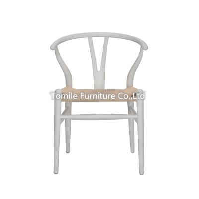 China Mid Century High Quality Wishbone Chair Solid Wood White Y-Chair Dining Chairs Rattan Armchair From Professional Factory for sale