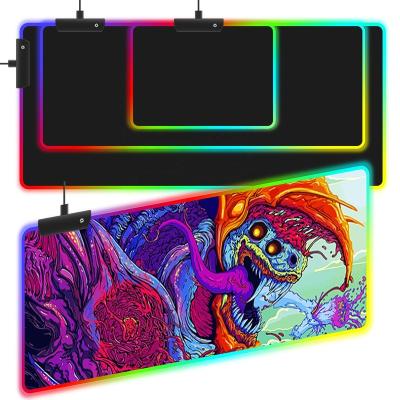 China Backlight Mousepad Laptop HEATER Computer Accessories Customize Large RGB LED Mousepad 7 Color USB Cable Led Mousepads for sale