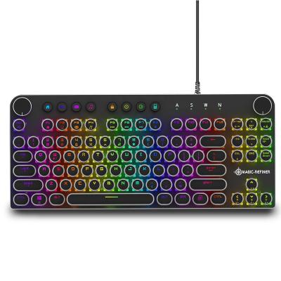 China 87 Keys Anti-Ghosting Colorful Green Axis PC Mechanical Keyboard RGB /LED Gaming LED Light USB Wired Keyboard MK11 for sale