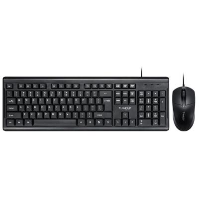 China High-efficient T-Wolf TF-500 Precious 104 Key Waterproof Desktop USB Wired Mouse and Keyboard Set, suitable for office school home use. for sale