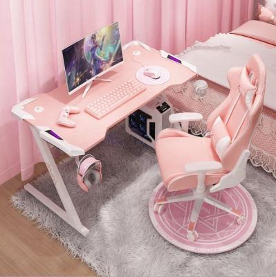 China Factory Direct Sale Expandable Conform Pink Ergonomic Girls For Gaming Computer Metal Leg Table Desk for sale