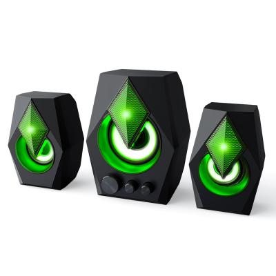 China Tap RGB Changer T-WOLF S128 Computer Wired USB RGB Notebook Multimedia 2.1 Subwoofer Illuminated Desktop Speaker for sale