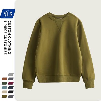 China YLS Viable Wholesale Mens 100 Cotton Crewneck Solid Color Custom Logo Hoodies Sweatshirts for sale