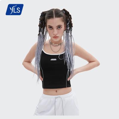 China YLS 2021 New Arrival Product Individuality Warm QUICK DRY Reflective Cotton Empty Women Crop Tank Top for sale