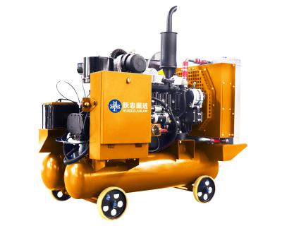 China A Lubricated Manufacture YZLC5/8CY 41KW Diesel Engine Driven Two-pot Screw Air Compressor Model for sale