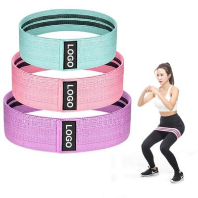 China Chinese Polyester Fabric Manufacturer Logo Print Sport Fitness Exercise Loop Cloth Yoga Resistance Band Set for sale