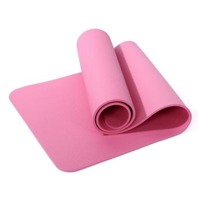 China Eco Friendly NBR Gym Fitness 8MM Non-Tear NBR Yoga Mat With Carry Strap for sale