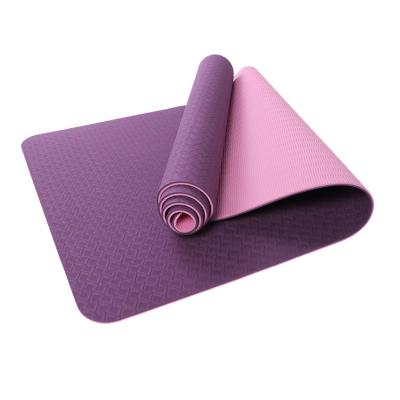 China Eco-friendly Double Tape Factory Price Logo Custom Color Non-Slip Tape Yoga Mat 6mm for sale