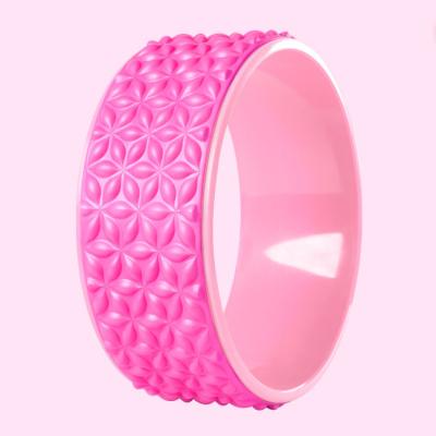 China Custom ABS + EVA Factory Supply Logo ABS Yoga Massage Wheel Pink for sale