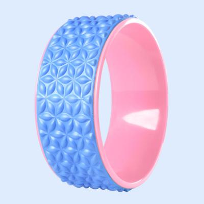 China ABS+EVA Factory Women Fitness Flower ABS Massage Yoga Wheel Manufacturing Jumbo Roller for sale