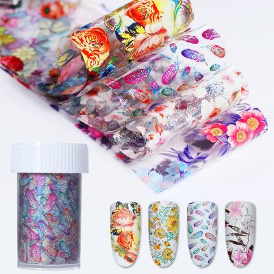 China 1 Roll Nail Foils Colorful Flowers Nail Art Decorations Transfer Stickers Paper DIY/ for sale