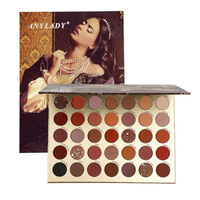 China Waterproof Anylady 35 Colors Shimmer Matte Eye Shadow Eye Shadow Palette Makeup Cosmetics High Glitter Matte Eyeshadow for sale