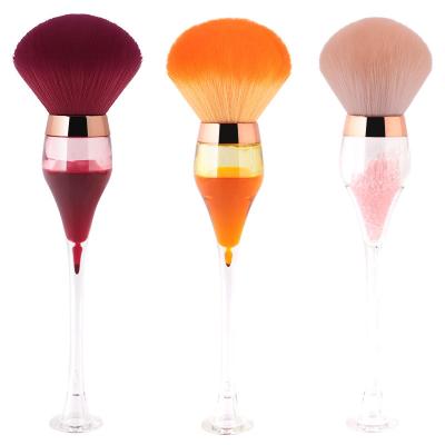 China Big Fan Brush Red Wine Glass Makeup Brush Daily Makeup Powder Foundation Makeup Brush for sale