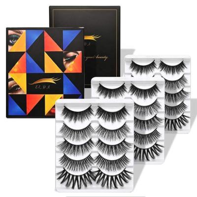 China Natural Thick Mink False Eyelashes Soft Reusable Faux 3D Eyelash Set Part 15 Pairs / Box for sale