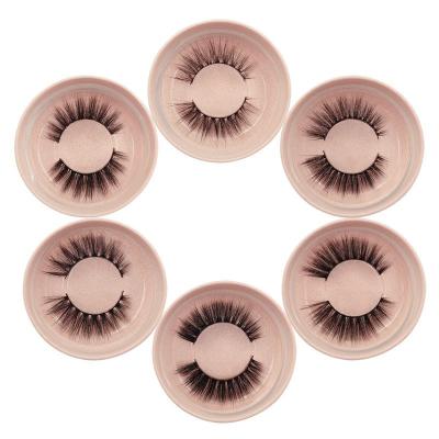 China / Wholesale 1 Pair Natural Thin Lashes 3D Mink False Eyelashes Round False Lashes Box Eye Lashes for sale