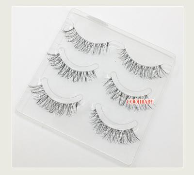 China / 4D False Eyelash Upper Transparent Soft Rod 3 Pairs Packing Eye Natural Thin Tail Lengthening Eyeshes for sale