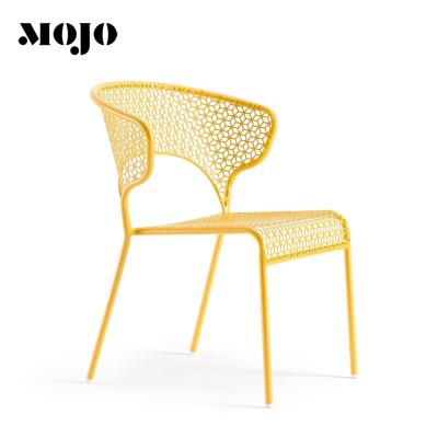 China Stackable metal frame stackable restaurant modern chairs table and chairs for restaurant and bars dining chair for sale