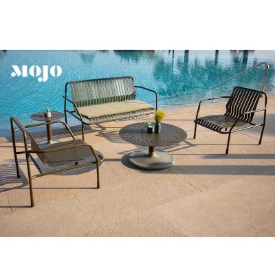 China Modern Aluminum Outdoor Patio Furniture Set Modern Patio Conversation Set For Balcony Garden Outdoor Sectional Metal Sofa Set for sale