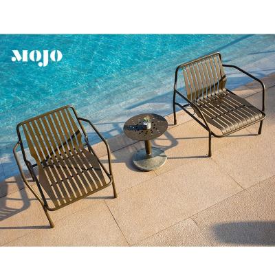 China Fashion modern outdoor furniture dining square outdoor table and chair restaurant metal aluminum cafe chairs for sale