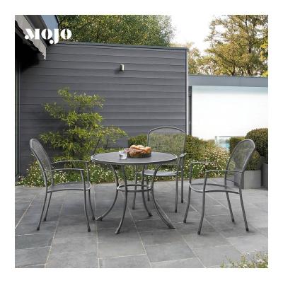 China Outdoor Modern Patio Garden Leisure Cafe Chairs Metal Cafe Chair Set Commercial Dining Table and Outdoor Restaurant Chairs for sale