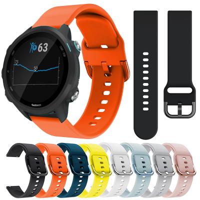 China 20mm Adjustable Silicone Watch Band Strap For Garmin Forerunner 245 245M Smart Watch 645 Band For Garmin Vivoactive 3 for sale