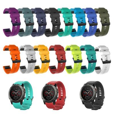 China 26mm Silicone Rubber Watch Strap for Garmin Fenix ​​5X 5X plus pro 3 hours 6X Quick Release Easy Fit Watch Band for sale