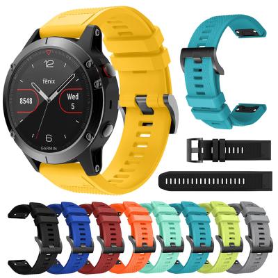 China Official Style Silicone Watch Strap for Garmin Fenix ​​5 5 pro Plus / Fenix ​​6 Smart Watch Band for Garmin Approach S60 S62 for sale