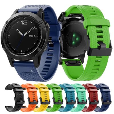 China Silicone Rubber Strap For Garmin Fenix ​​5 Pro/Fenix ​​6 Plus Quick Release Easy Fit Watch Band For Garmin Instinct /Quatix 5 Watch Band for sale