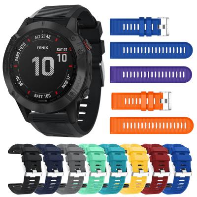 China 26mm Silicone Rubber Strap for Garmin Fenix ​​6X 5X/5X Plus Quick Release Easy Fit Watch Band for Garmin Fenix ​​3 Hour Smart Watch Band for sale