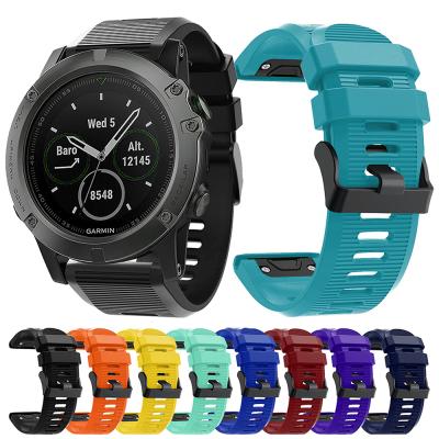 China Silicone Rubber Quick Fit Watch Band for Garmin Fenix ​​5X/5X plus Strap Replacement Watch Band for Garmin Fenix ​​3/3 Hour for sale