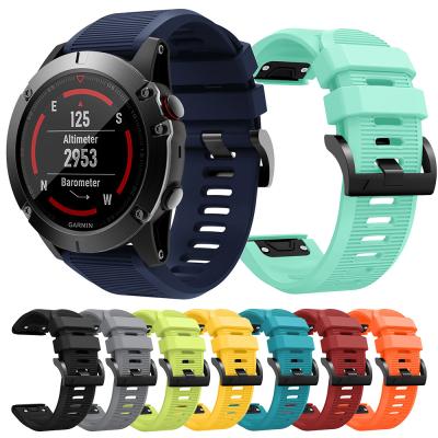 China 26mm Rubber Watch Strap for Garmin Fenix ​​5X/5X plus Quick Fit Silicone Watch Band for Garmin Fenix ​​6X/6X pro for sale