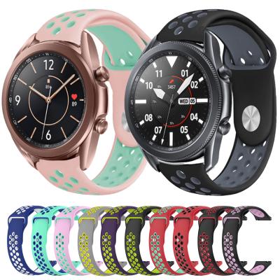 China 20mm/22mm Rubber Watch Band For Samsung Galaxy Watch 3/Active 2 Silicone Breathable Strap For Samsung Galaxy Watch 42mm 46mm for sale