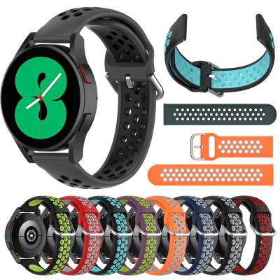 China Rubber For Samsung Galaxy Watch 4 40mm Classic 44mm / Watch 4 42mm 46mm Sports Silicone Watch Band Strap for sale