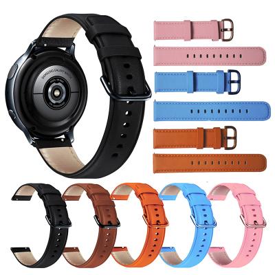 China 20mm Leather Strap Watch Band For Samsung Galaxy Watch 2 40mm 44mm Wristband Active Band For Xiaomi Huami Amazfit GTS 3 2 for sale