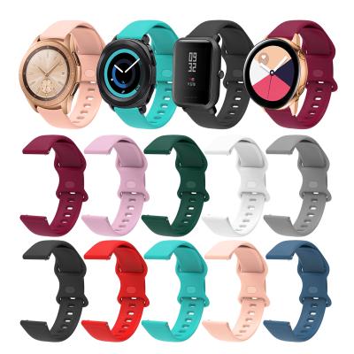 China 22mm 20mm Adjustable Watch Band For Samsung Galaxy Watch 42mm Active 2 Silicone Strap 46mm For Huami Amazfit Bip GTS 3 for sale