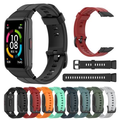 China Silicone Rubber Wrist Strap For Huawei Honor Band 6 Wristband Strap For Huawei Band 6 Watch Band for sale