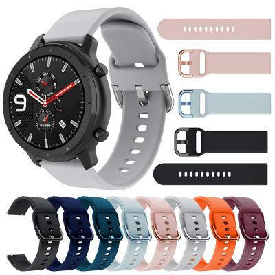 China Silicone Watch Band Rubber Strap For Xiaomi Huami Amazfit 47mm 42mm Replacement GTR Watch Band 20mm 22mm for sale