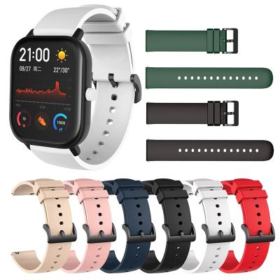 China Official Style 20mm Watch Band For Xiaomi Huami Amazfit GTS/Bip Lite/Bip 1S/Bip 2/GTR 42mm Silicone Strap Strap for sale