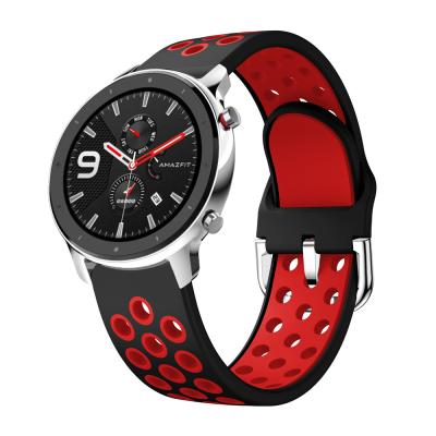 China 22mm 20mm Sports Silicone Rubber Strap For Xiaomi Huami Amazfit 47mm GTR 42mm/Pace Stratos 3 2 2S/GTS 3 2/Bip Lite Smart Watch Band for sale