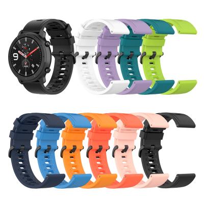 China 20mm/22mm Rubber Watch Band For Xiaomi Huami Amazfit 47mm GTR 42mm/GTR 3 3 Pro/GTS 3 Silicone Strap Strap for sale