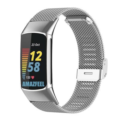 China For Fitbit Charge 5 Stainless Steel Watch Band For Fitbit Charge 5 Milanese Loop Wristband Strap for sale