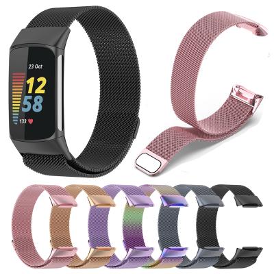 China For Fitbit Charge 5 2021 Newest Stainless Steel Watch Band For Fitbit Charge 5 Milanese Bracelet Strap for sale