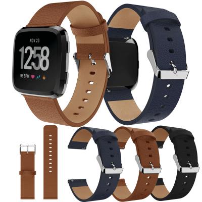 China Leather Leather Strap for Fitbit Versa / Versa 2 Smart Watch Band Replacement Watch Band for Fitbit Versa Lite for sale