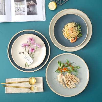 China CLASSIC Nordic Ceramic Steak Steak Western Dish China Plates Creative Home Dishes Dish Fruit Dish Dessert Tableware for sale