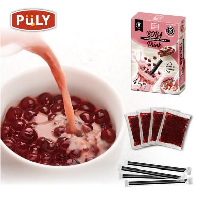 China Instant Bubble Boba Tapioca Pearls Instant Bubble Tea Pearl Boba Tea (Frozen/Strawberry) for sale